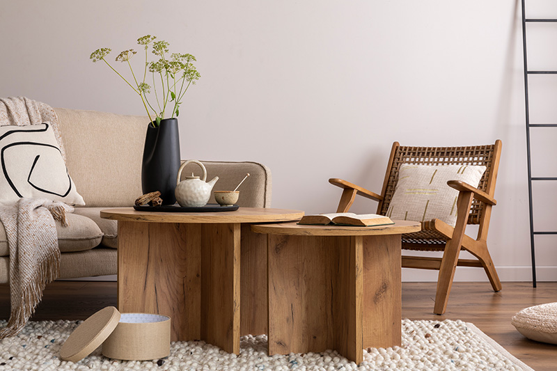 Scandinavian-style coffee table modeled as a free 3D asset for interior renders