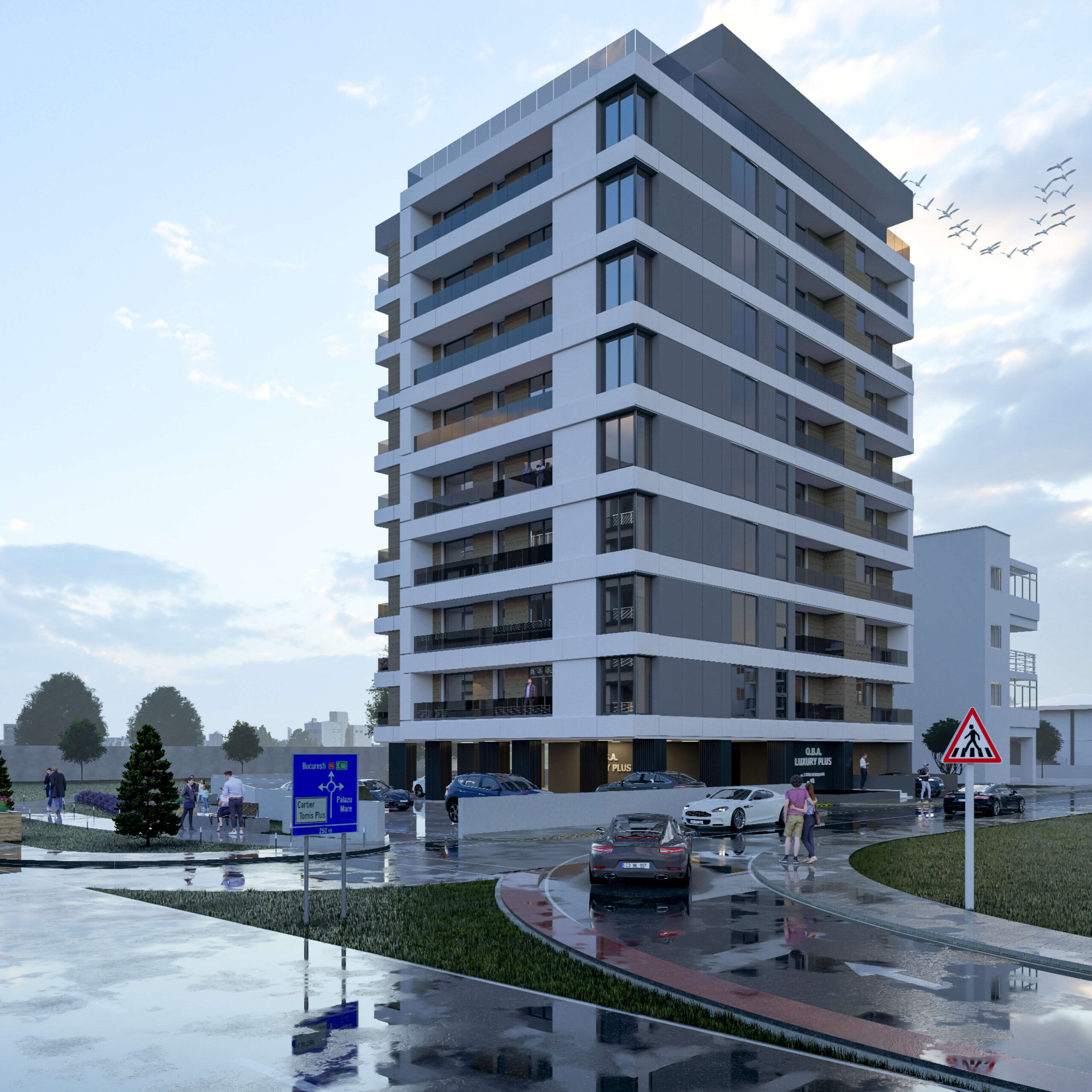 Randare 3D pentru casă modernă și vilă contemporană